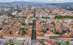 Vista area de Zagreb.