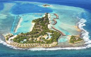 Vista aérea de Maldivas