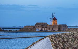 Salina al atardecer