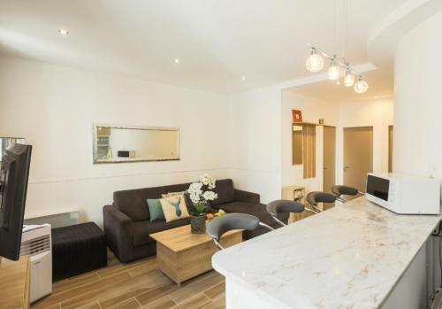 Stylish White And Red Apartments