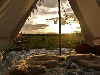 Cabana Mellow Yellow Bell Tent - Family Zone