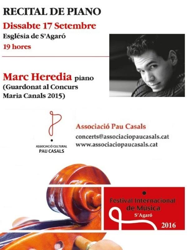Recital de piano, Marc Heredia - Festival S'Agaró
