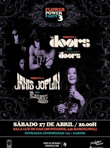 Flower Power Party 3, Janis joplin - La Kozmic Band and The doors  